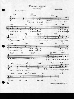 sheet music for Drume Negrita